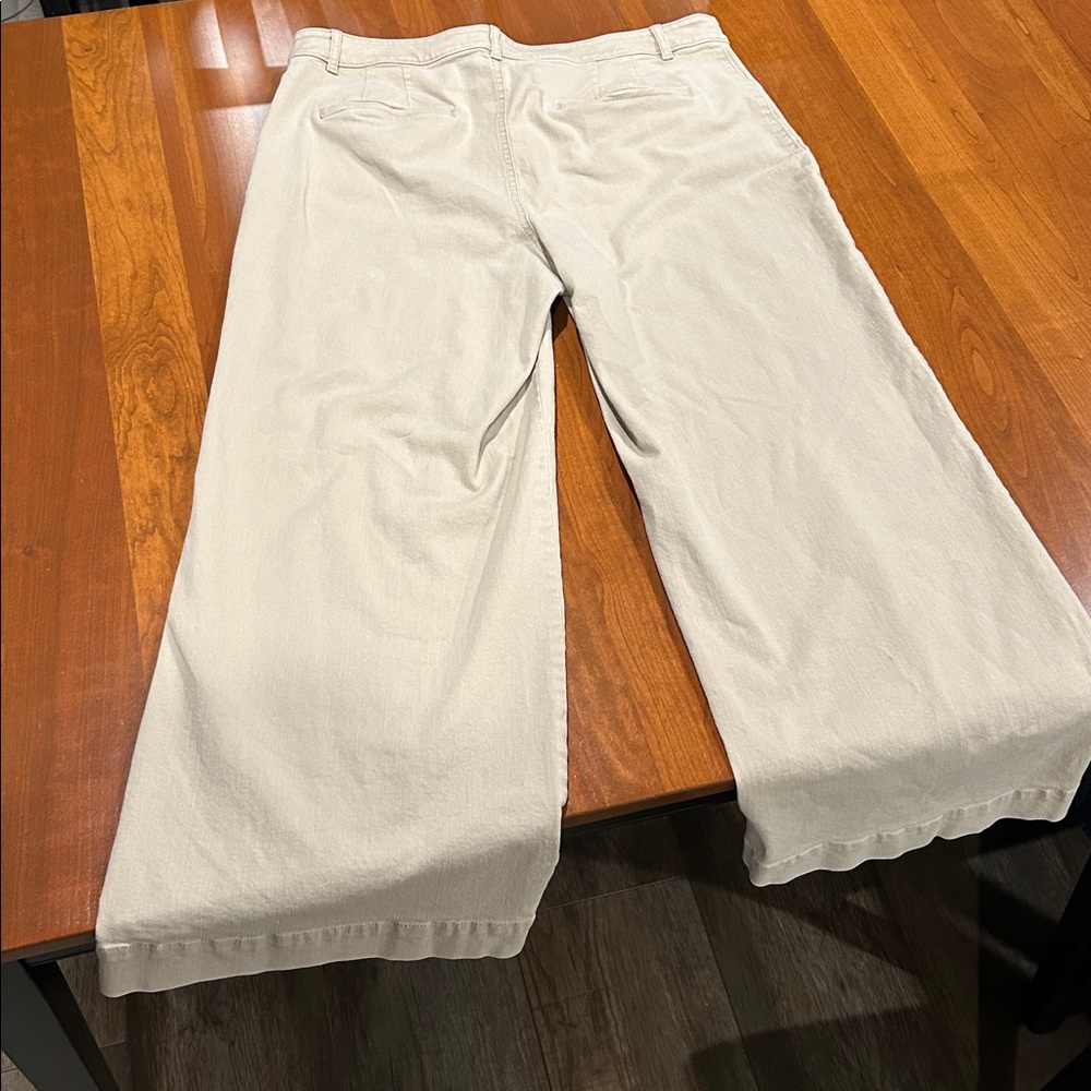 LOFT Women's “The Palmer” Tan Wide Leg Pants - Picture 3 of 4